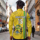 Custom Gabon Football Long Sleeve Button Shirt Go Champions - Yellow Ver
