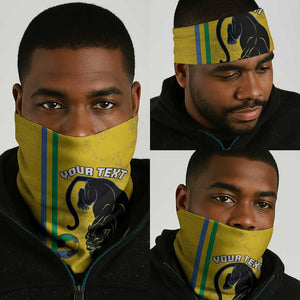 Custom Gabon Football Neck Gaiter Go Champions - Yellow Ver LT15