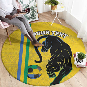 Custom Gabon Football Round Carpet Go Champions - Yellow Ver