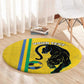 Custom Gabon Football Round Carpet Go Champions - Yellow Ver