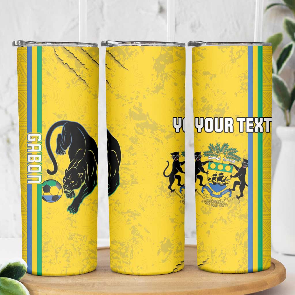 Custom Gabon Football Skinny Tumbler Go Champions - Yellow Ver
