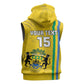 Custom Gabon Football Sleeveless Zip Hoodie Go Champions - Yellow Ver - African Pride