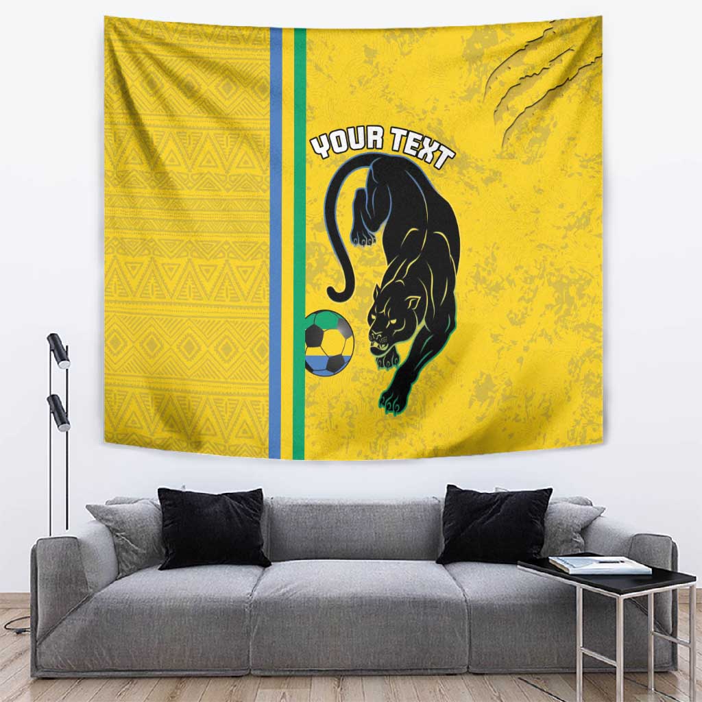 Custom Gabon Football Tapestry Go Champions - Yellow Ver