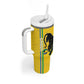 Custom Gabon Football Tumbler With Handle Go Champions - Yellow Ver