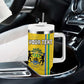 Custom Gabon Football Tumbler With Handle Go Champions - Yellow Ver