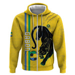 Custom Gabon Football Zip Hoodie Go Champions - Yellow Ver