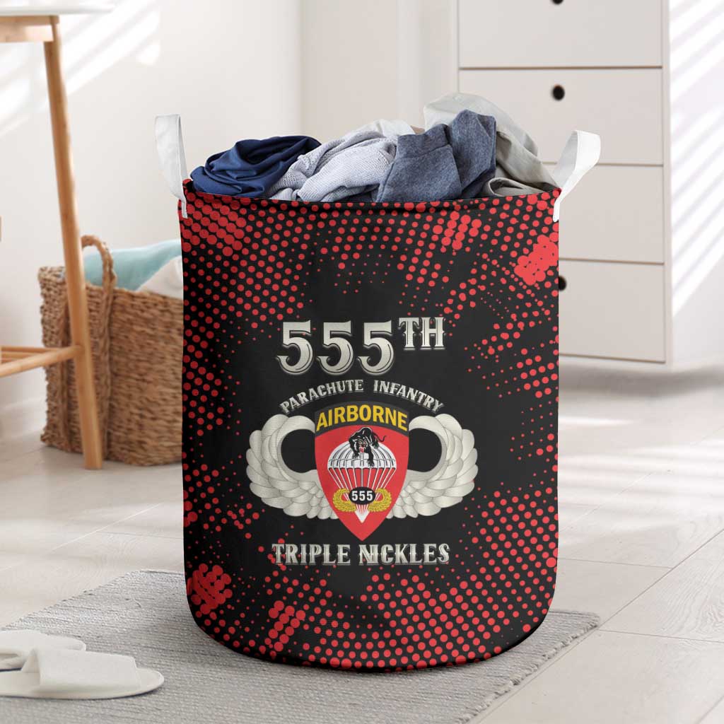 555th Parachute Infantry Laundry Basket Triple Nickles Airborne Veteran Tribute