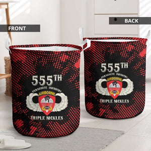 555th Parachute Infantry Laundry Basket Triple Nickles Airborne Veteran Tribute