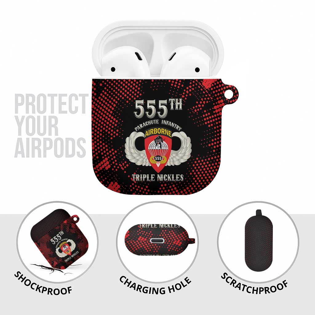 555th Parachute Infantry AirPods Case Triple Nickles Airborne Veteran Tribute