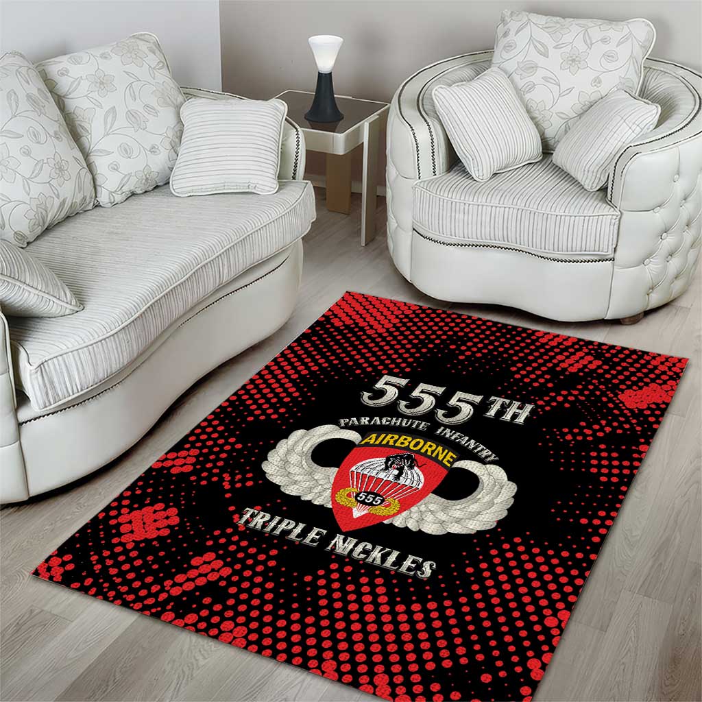 555th Parachute Infantry Area Rug Triple Nickles Airborne Veteran Tribute