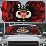 555th Parachute Infantry Auto Sun Shade Triple Nickles Airborne Veteran Tribute