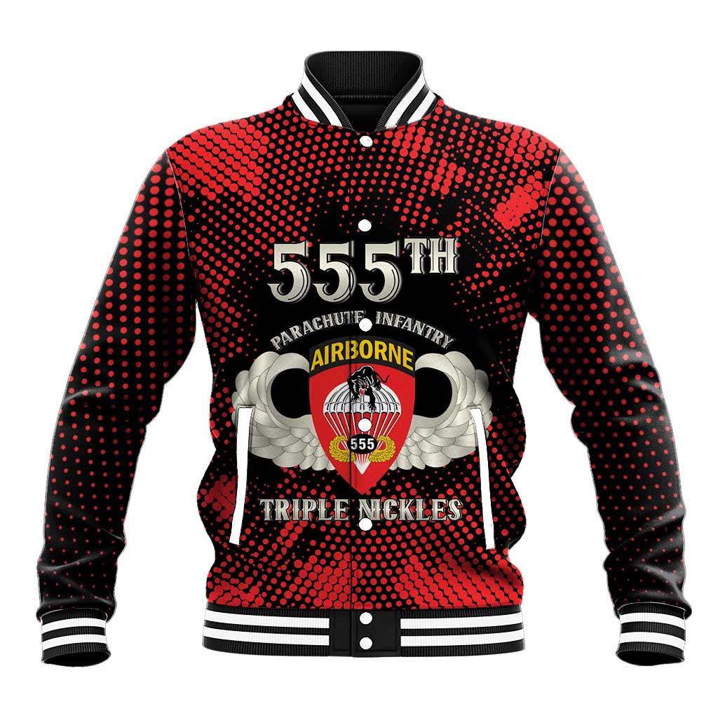 Personalized 555th Parachute Infantry Baseball Jacket Triple Nickles Airborne Veteran Tribute