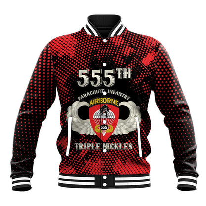 Personalized 555th Parachute Infantry Baseball Jacket Triple Nickles Airborne Veteran Tribute