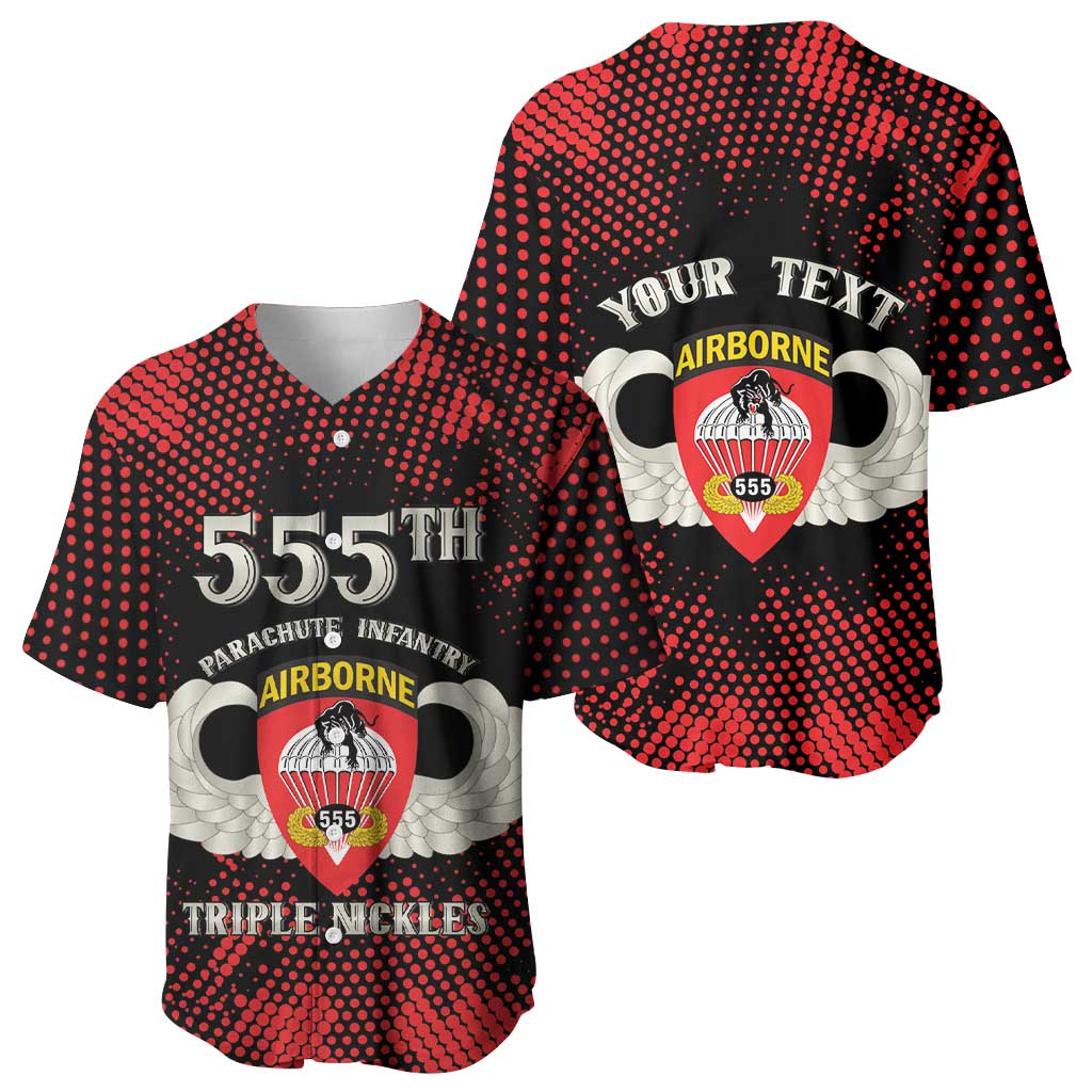Personalized 555th Parachute Infantry Baseball Jersey Triple Nickles Airborne Veteran Tribute