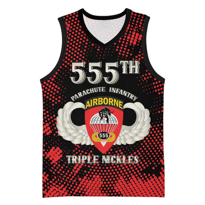Personalized 555th Parachute Infantry Basketball Jersey Triple Nickles Airborne Veteran Tribute