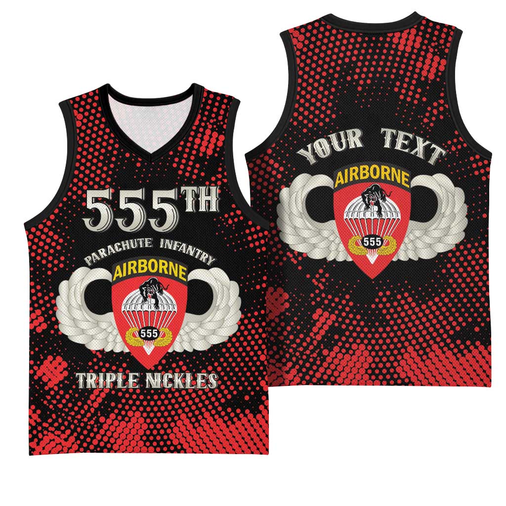 Personalized 555th Parachute Infantry Basketball Jersey Triple Nickles Airborne Veteran Tribute