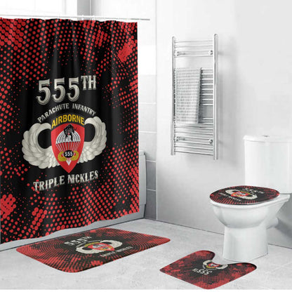 555th Parachute Infantry Bathroom Set Triple Nickles Airborne Veteran Tribute