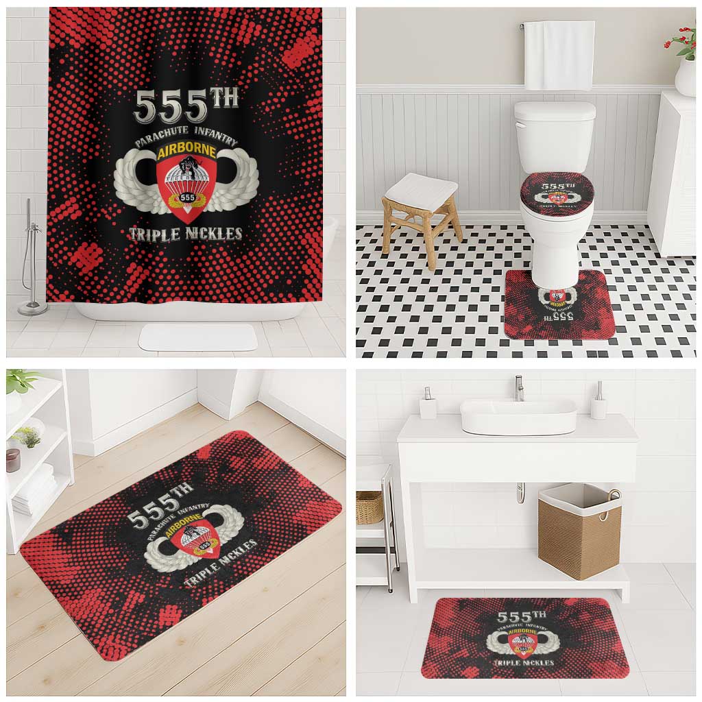 555th Parachute Infantry Bathroom Set Triple Nickles Airborne Veteran Tribute