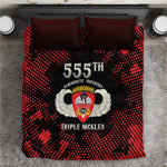 555th Parachute Infantry Bedding Set Triple Nickles Airborne Veteran Tribute