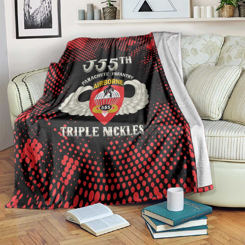 555th Parachute Infantry Blanket Triple Nickles Airborne Veteran Tribute