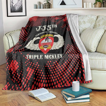 555th Parachute Infantry Blanket Triple Nickles Airborne Veteran Tribute