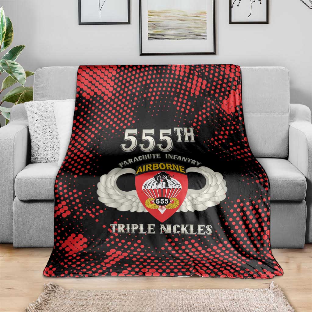 555th Parachute Infantry Blanket Triple Nickles Airborne Veteran Tribute