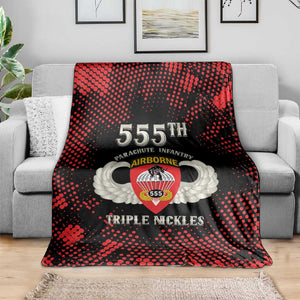 555th Parachute Infantry Blanket Triple Nickles Airborne Veteran Tribute