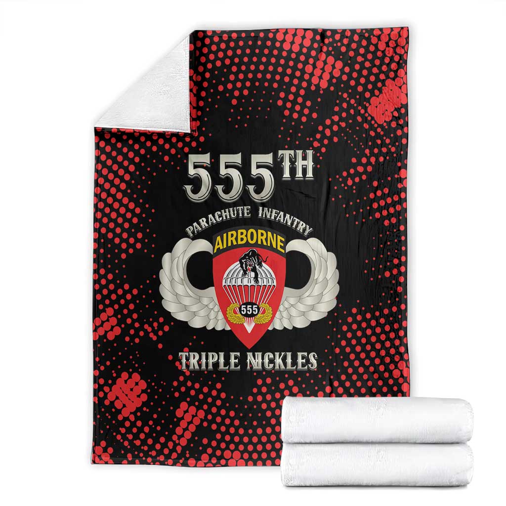 555th Parachute Infantry Blanket Triple Nickles Airborne Veteran Tribute