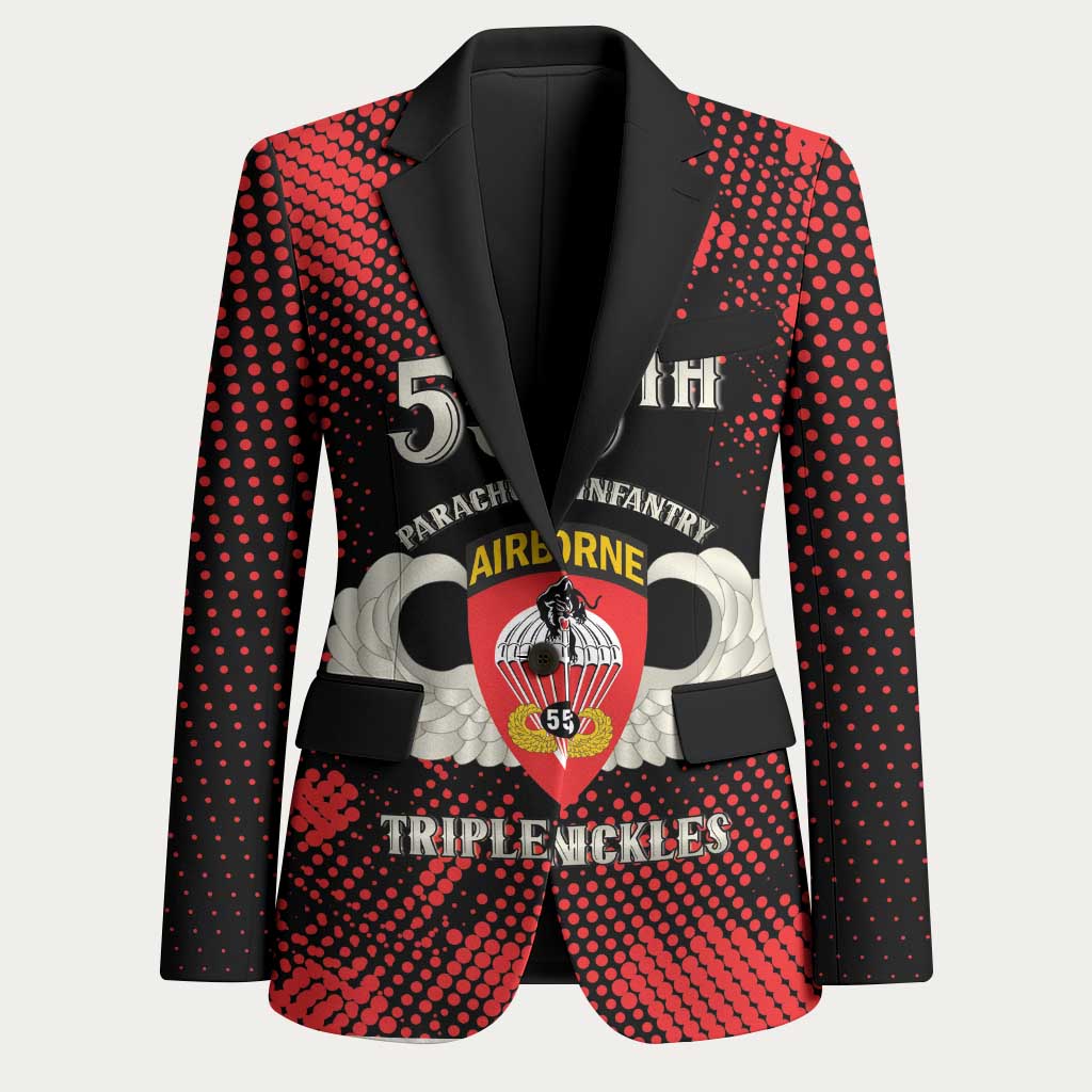 Personalized 555th Parachute Infantry Blazer Triple Nickles Airborne Veteran Tribute