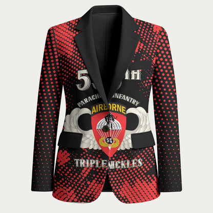 Personalized 555th Parachute Infantry Blazer Triple Nickles Airborne Veteran Tribute