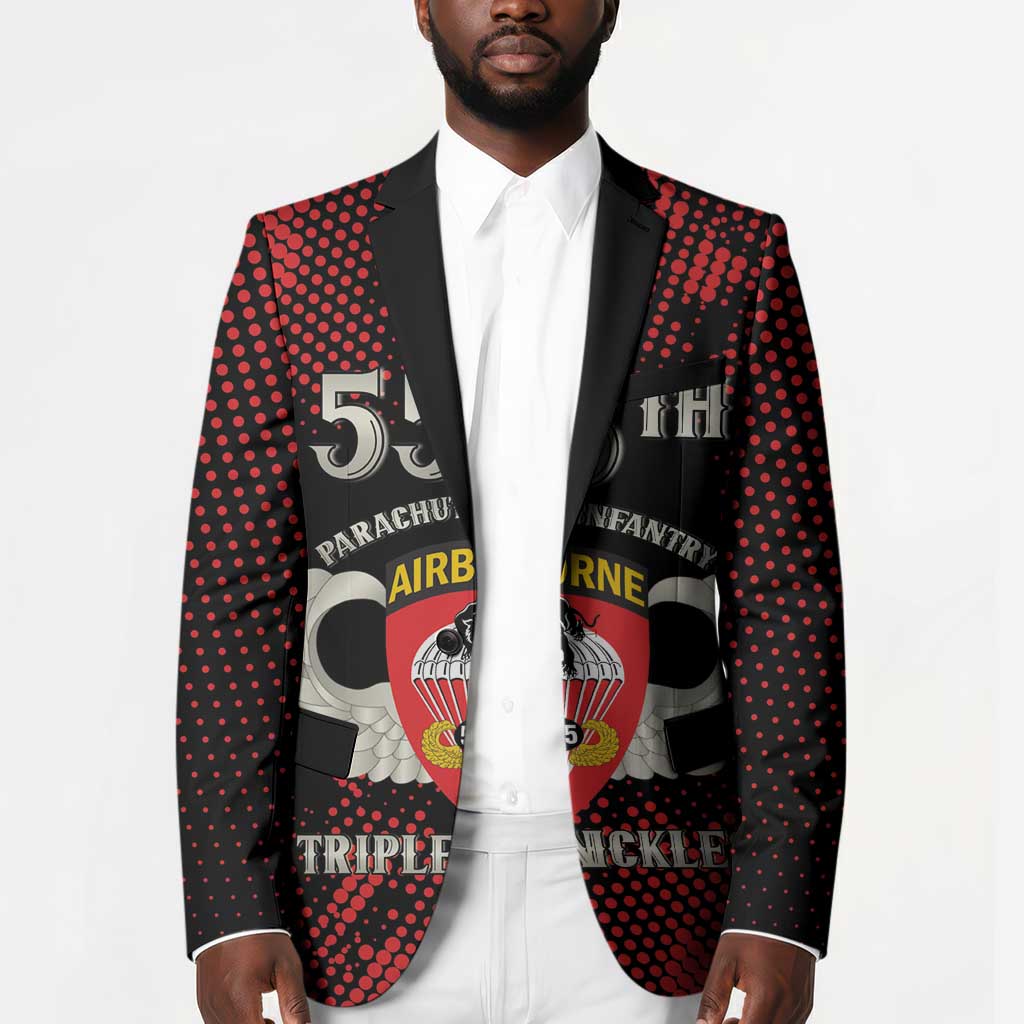 Personalized 555th Parachute Infantry Blazer Triple Nickles Airborne Veteran Tribute