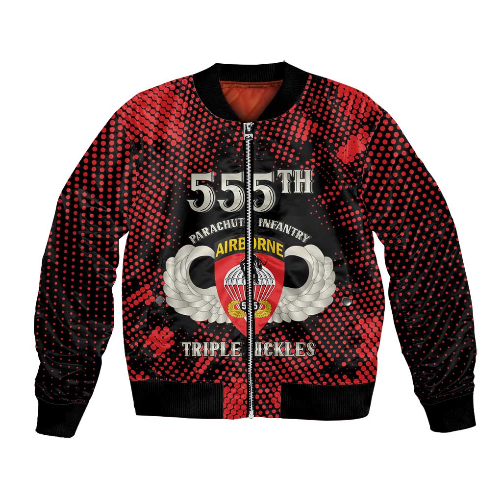 Personalized 555th Parachute Infantry Bomber Jacket Triple Nickles Airborne Veteran Tribute