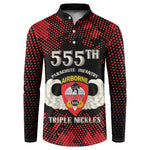 Personalized 555th Parachute Infantry Button Sweatshirt Triple Nickles Airborne Veteran Tribute