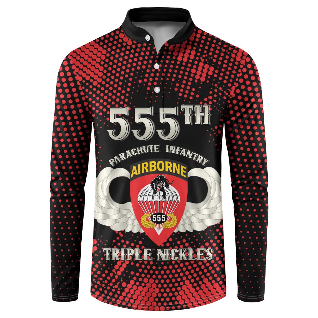 Personalized 555th Parachute Infantry Button Sweatshirt Triple Nickles Airborne Veteran Tribute