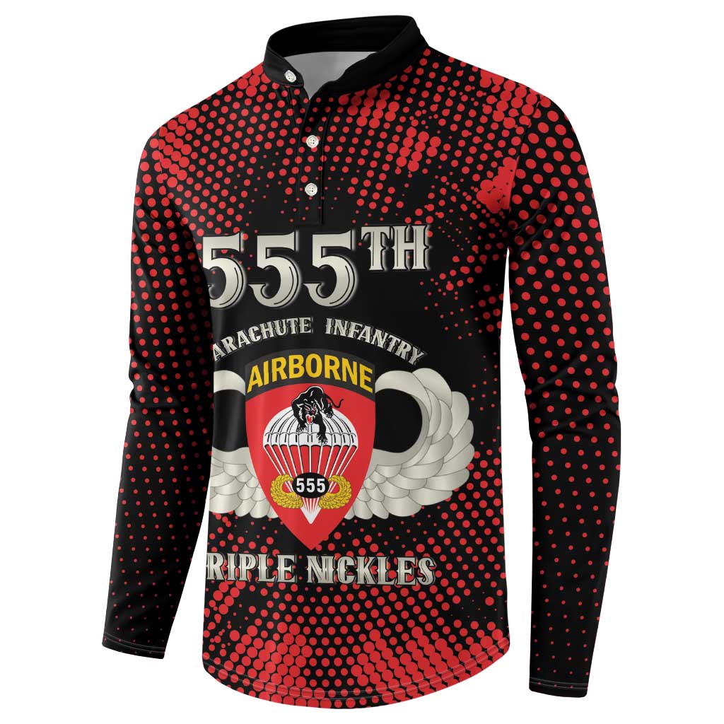 Personalized 555th Parachute Infantry Button Sweatshirt Triple Nickles Airborne Veteran Tribute