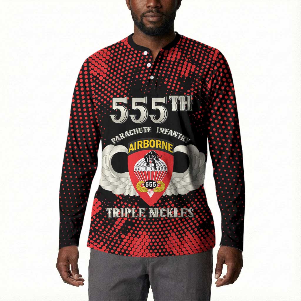 Personalized 555th Parachute Infantry Button Sweatshirt Triple Nickles Airborne Veteran Tribute