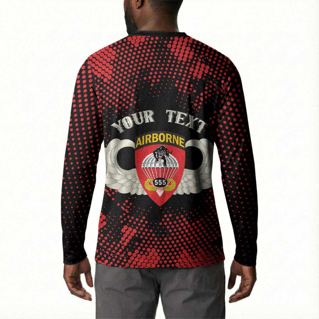 Personalized 555th Parachute Infantry Button Sweatshirt Triple Nickles Airborne Veteran Tribute