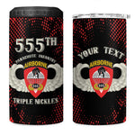 Personalized 555th Parachute Infantry 4 in 1 Can Cooler Tumbler Triple Nickles Airborne Veteran Tribute