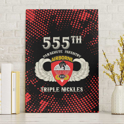 555th Parachute Infantry Canvas Wall Art Triple Nickles Airborne Veteran Tribute