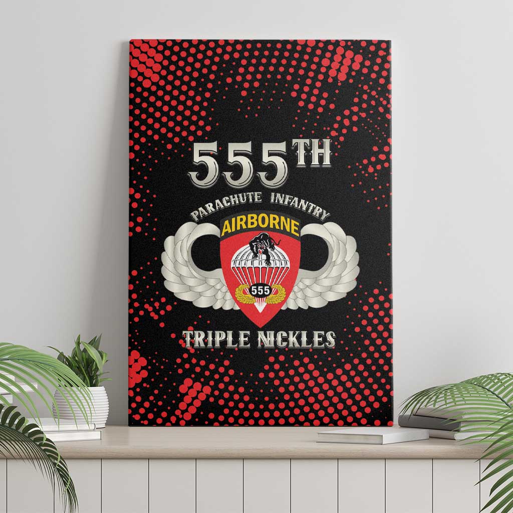 555th Parachute Infantry Canvas Wall Art Triple Nickles Airborne Veteran Tribute