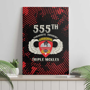555th Parachute Infantry Canvas Wall Art Triple Nickles Airborne Veteran Tribute