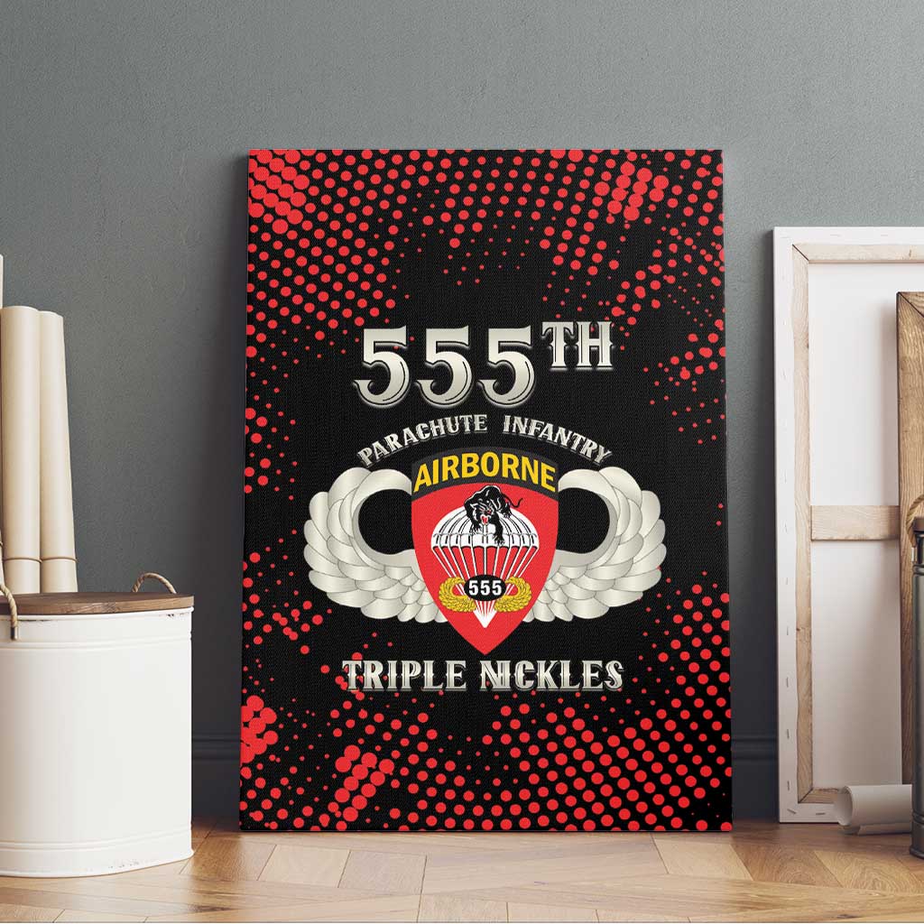 555th Parachute Infantry Canvas Wall Art Triple Nickles Airborne Veteran Tribute