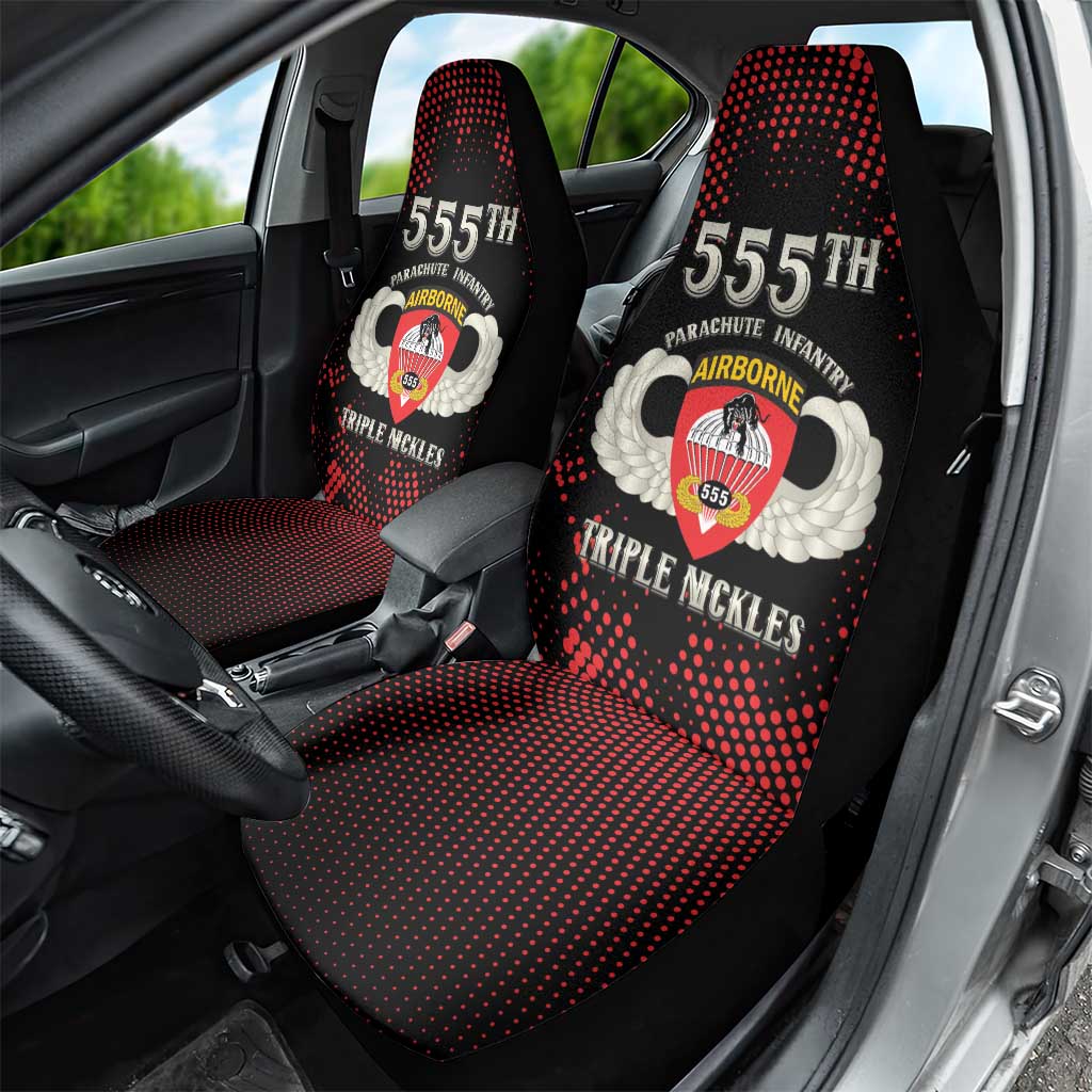 555th Parachute Infantry Car Seat Cover Triple Nickles Airborne Veteran Tribute
