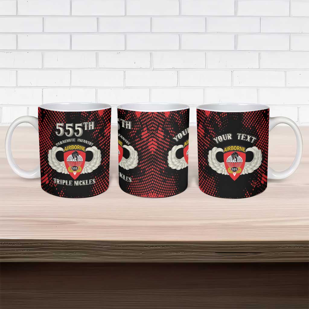 Personalized 555th Parachute Infantry Ceramic Mug Triple Nickles Airborne Veteran Tribute