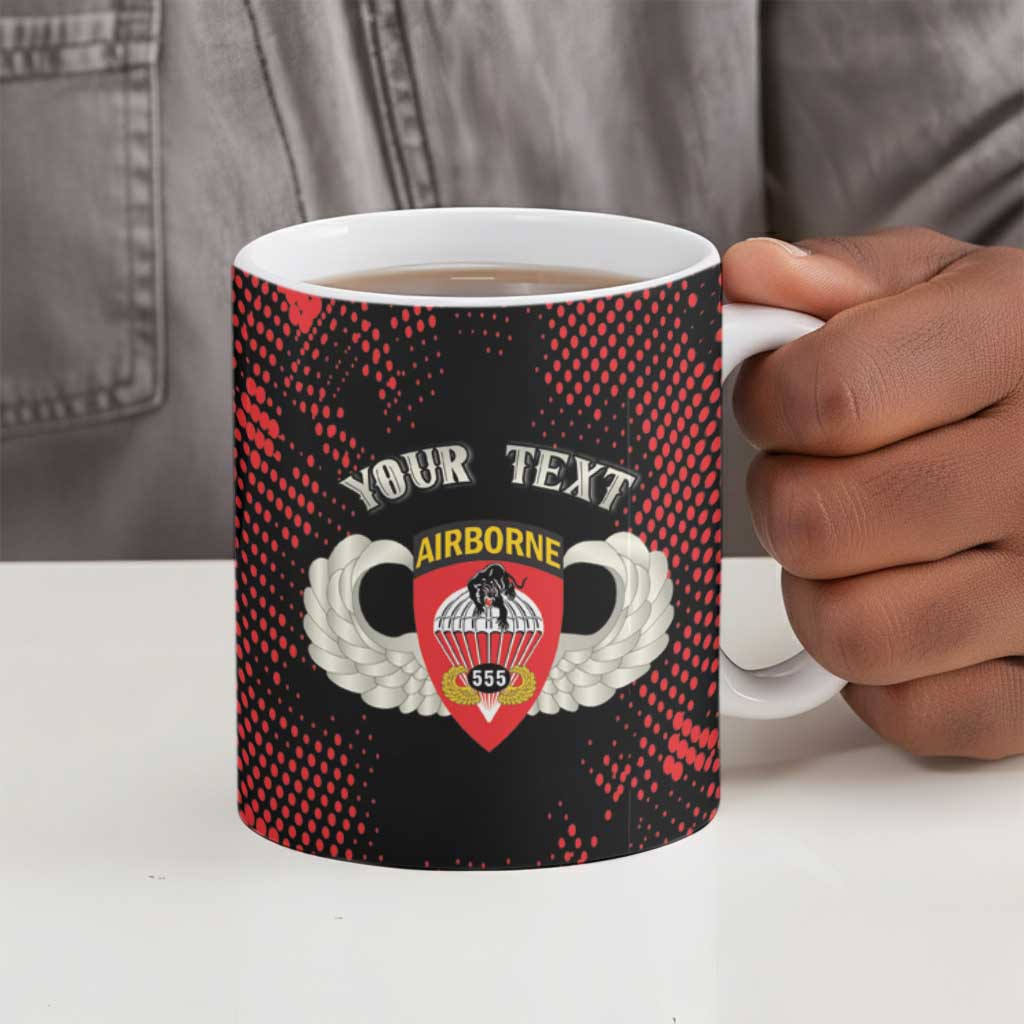 Personalized 555th Parachute Infantry Ceramic Mug Triple Nickles Airborne Veteran Tribute