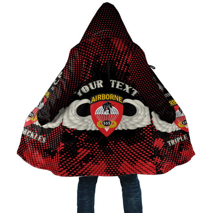 Personalized 555th Parachute Infantry Cloak Triple Nickles Airborne Veteran Tribute