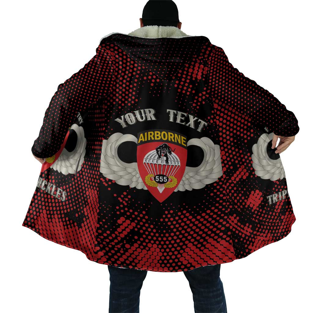 Personalized 555th Parachute Infantry Cloak Triple Nickles Airborne Veteran Tribute