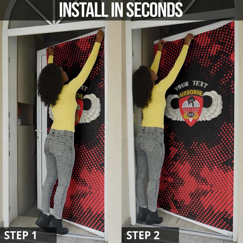 Personalized 555th Parachute Infantry Door Cover Triple Nickles Airborne Veteran Tribute