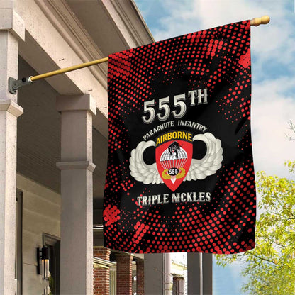 555th Parachute Infantry Garden Flag Triple Nickles Airborne Veteran Tribute