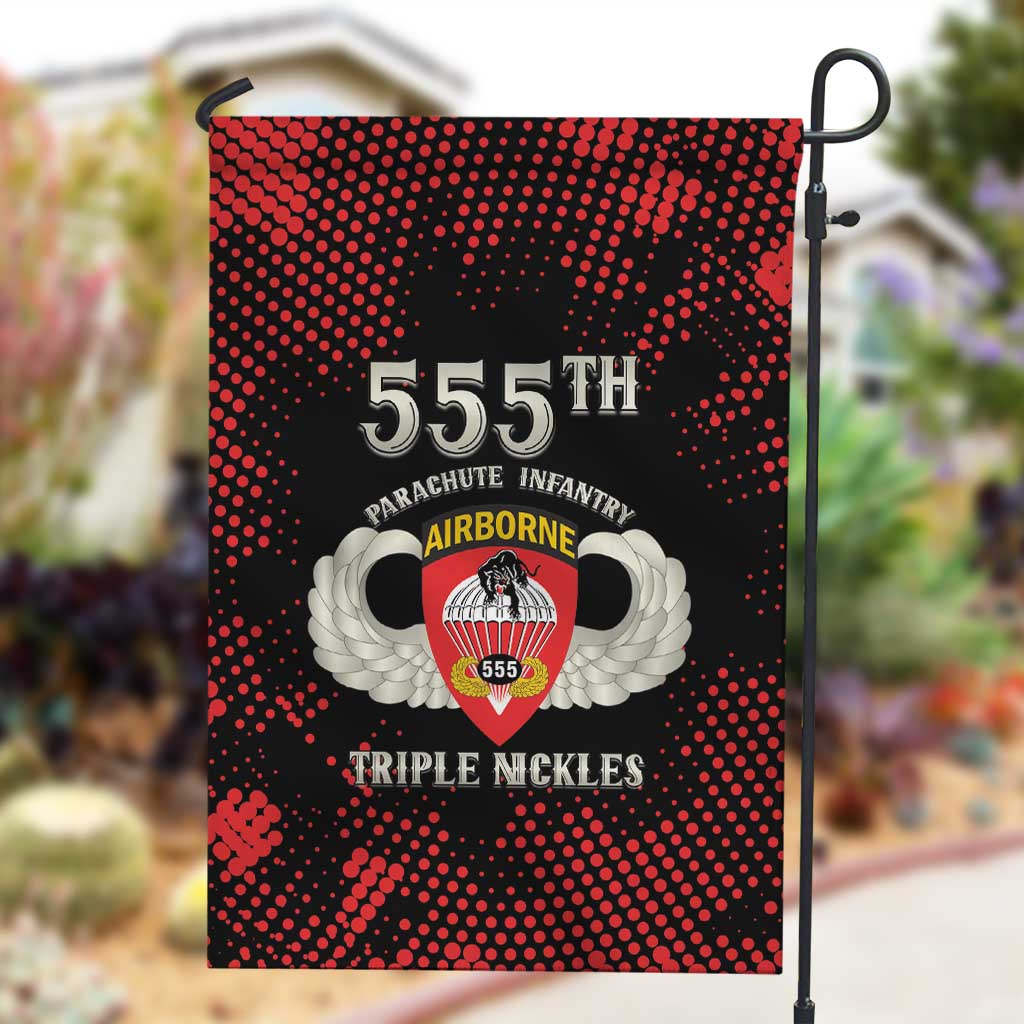 555th Parachute Infantry Garden Flag Triple Nickles Airborne Veteran Tribute